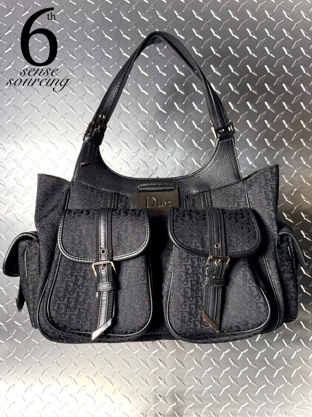 Dior Vintage Street Chic Logo Oblique Cargo Trotter in Black
